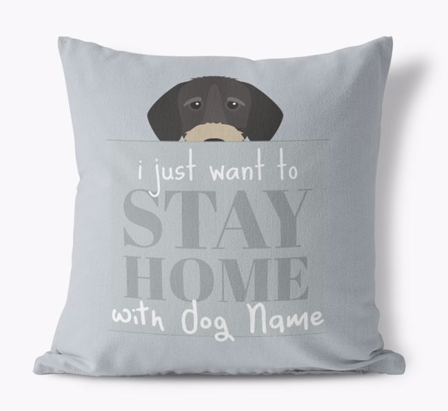 Stay Home: Personalized {breedFullName} Canvas Pillow